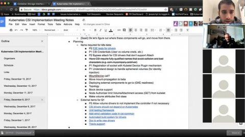 Kubernetes SIG Storage - CSI Implementation Workgroup 20171215