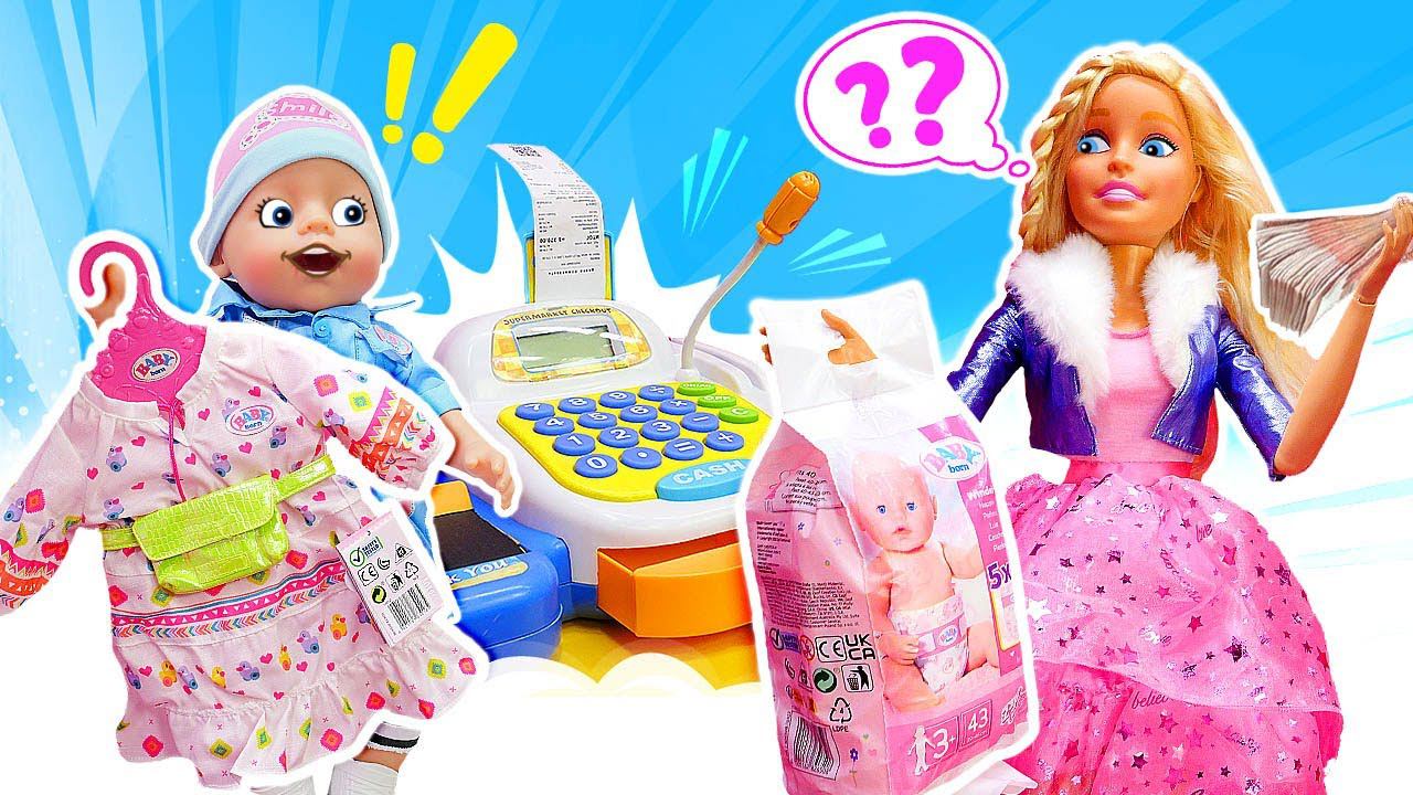 Беби Бон Эмили и Барби идут в магазин  Игра в дочки матери для девочек