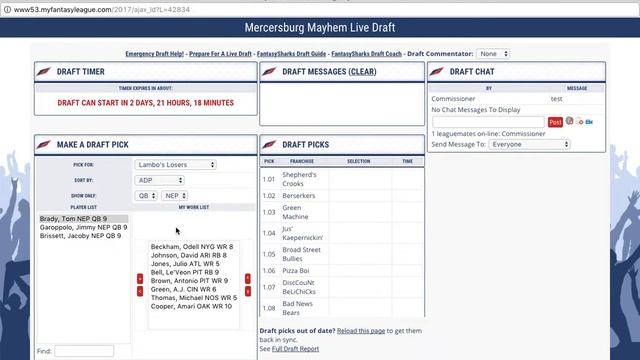 Live Draft Tutorial