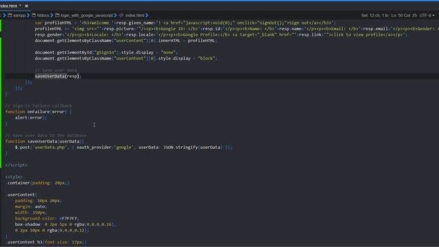 Login with Google Account using JavaScript