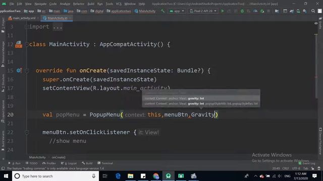 23 PopUp Menu Android