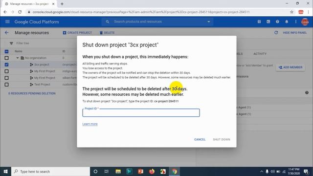 How to Delete a Google Cloud Project?