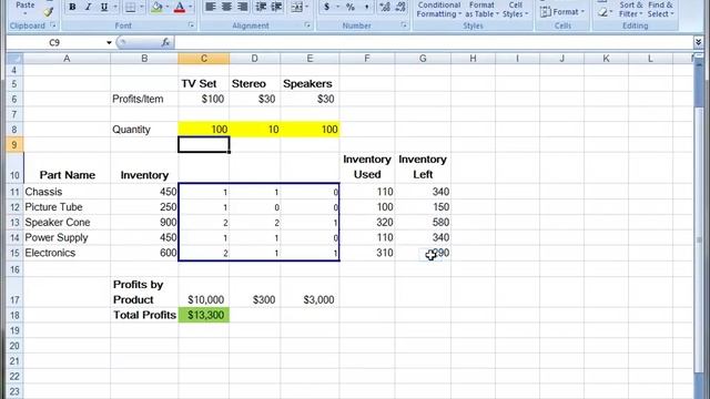 Using Excel Solver in Excel 2007