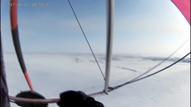 Экстрим  Полет Зимой-20 мороза  140 км/ч на Дельтаплане-Russian Extreme Flight -20 frost