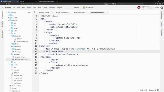 tuto 514 symfony4 html template require once cloud9