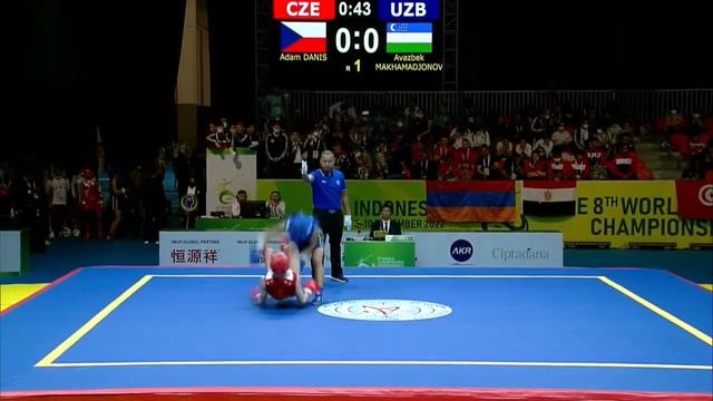 8th World junior wushu championships 2022|SANDA 60kg boys Adam Danis CZE vs Avazbek Makhamadjonov
