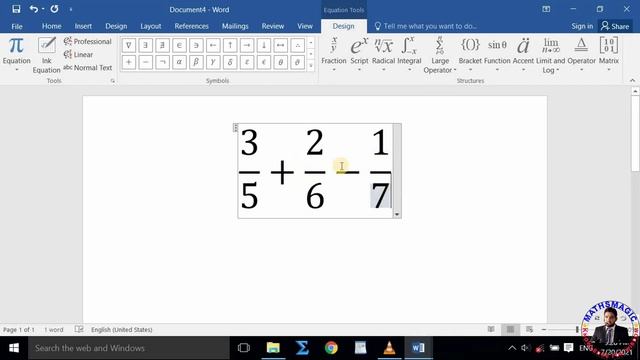 How to write fraction in MS Word 2016 - Fractions in MS Office Word -Writing Fraction in Word