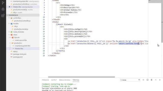 PROYECTO FINAL DE CRUD CON NODEJS + EXPRESS + MONGODB CON FRONT END - VIDEO 49
