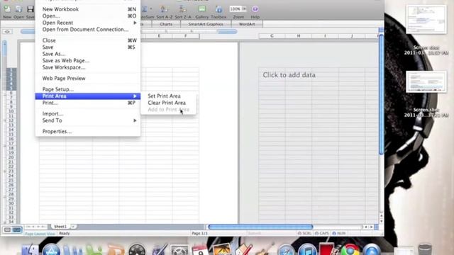 How to Set Print Area on Excel 2008 on the Mac