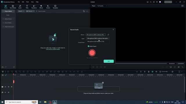 How to SetUp Mic in Filmora in PC Laptop | Filmora Me Mic Setting