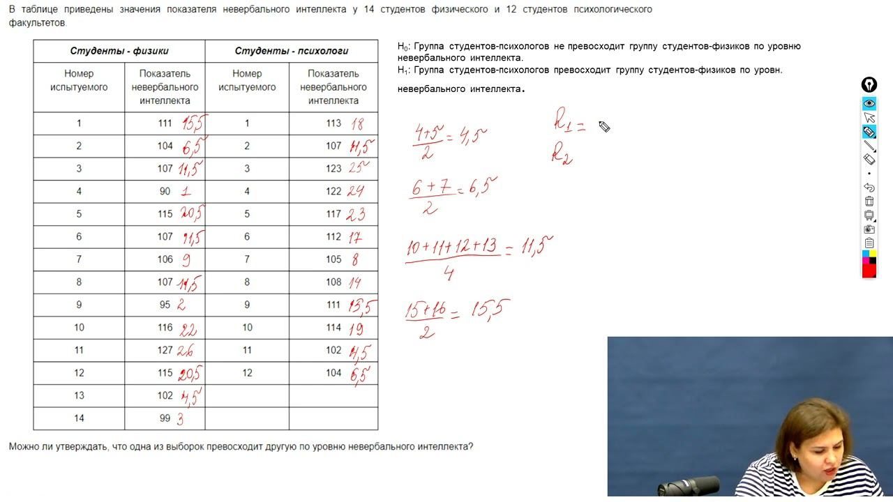 5.2 пример на критерий Манна Уитни
