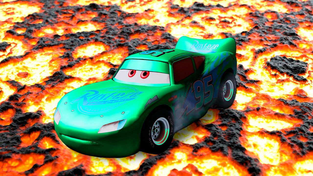 Pixar Cars vs Monster Truck  &  Big & Small LIGHTNING McQUEEN &  in BeamNG.drive