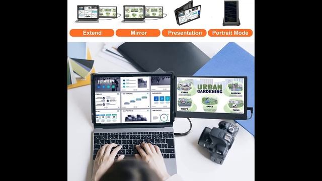 Laptop Screen Extender, KEFEYA Portable Monitor for Laptop 12" Full HD IPS Display