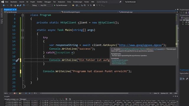 C Try und Catch - Fehler abfangen Exception Handling
