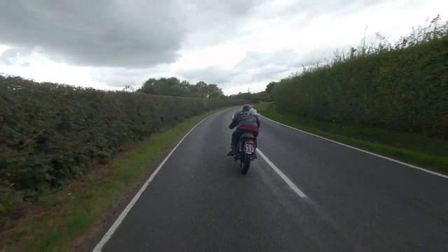 (NorBSA) BSA Rocket 3 engine & Norton frame - riding & engine sound
