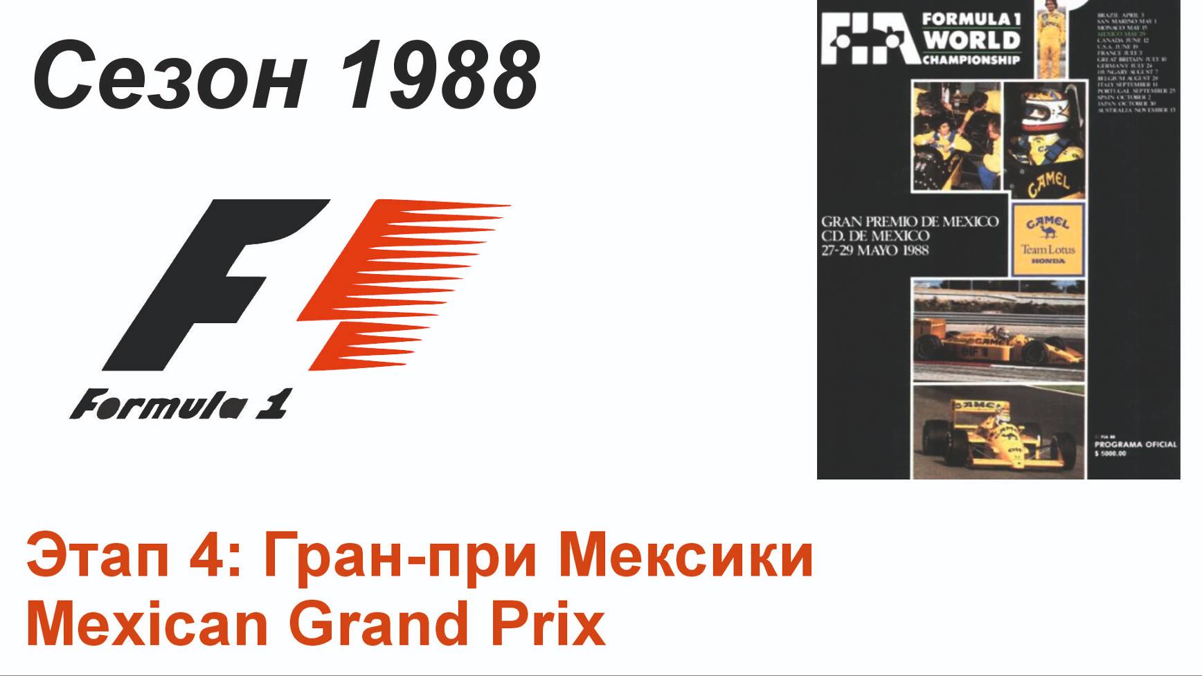 Формула-1 / Formula-1 (1988). Этап 4: Гран-при Мексики (Англ/Eng)