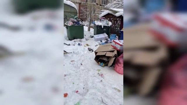 "Не только снегом": двор в центре Саратова завалили мусором