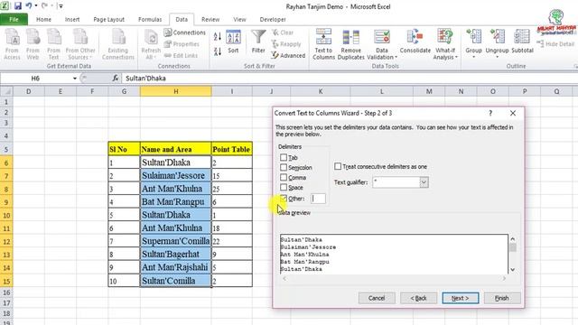 How to use Text to Columns Function in MS Excel || Excel Tutorial Bangla