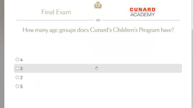 Cunard Final Exam   Test 2023