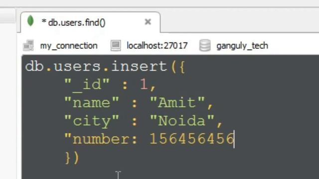 MongoDB Tutorial - 8 - How To Insert Document In MongoDB Database - Hindi