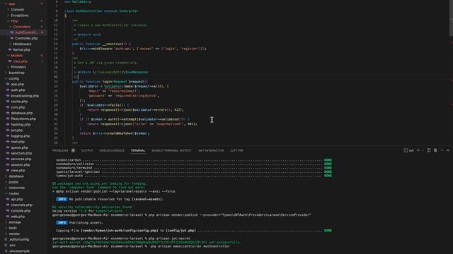 Laravel 10 Ecommerce API project from scratch Episode #2 || JWT authentication