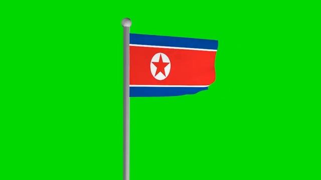 Флаг Северной Кореи хромакей футаж | Flag North Korea chromakey footage