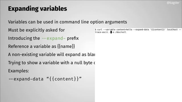 curl command line variables with Daniel Stenberg