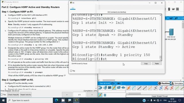 9.3.3 Packet Tracer - HSRP Configuration Guide