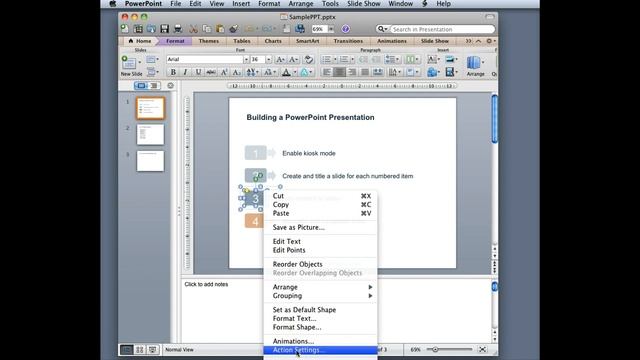 Creating manual slide navigation on a Mac