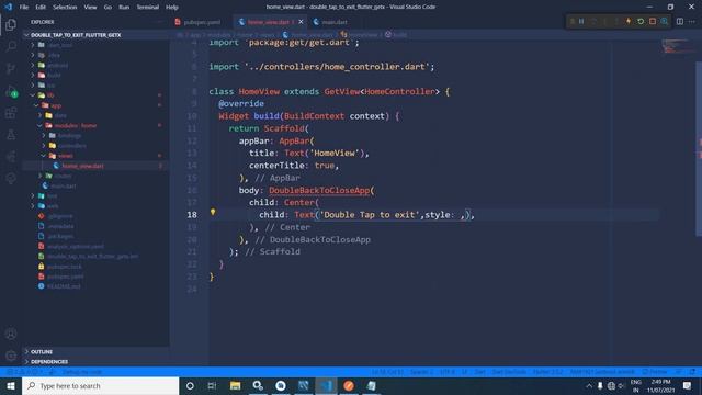 Double Tap to Exit App in Flutter || Flutter || GetX