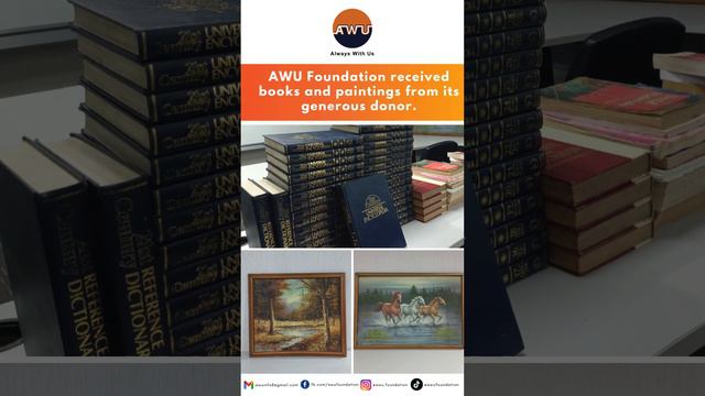 AWU Foundation received books and paintings from its generous donor.