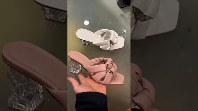 Новые стеклянные тапочки на каблуке стилиста