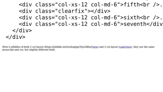 Code Review: Move all Bootstrap .clearfix according to prepended div and layout