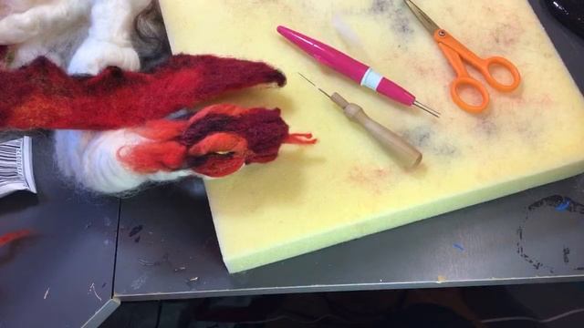 Christina’s Art Room Live:  more dragon needle felting.