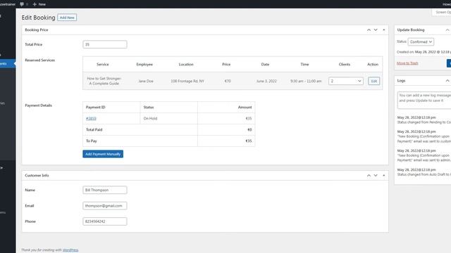 Add Appointment Bookings by Hand or Edit Them in WordPress Appointment Booking Plugin