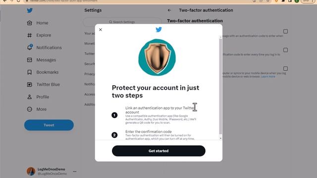 How to Enable Twitter 2FA (Two Factor Authentication) with Google Authenticator & LogMeOnce!