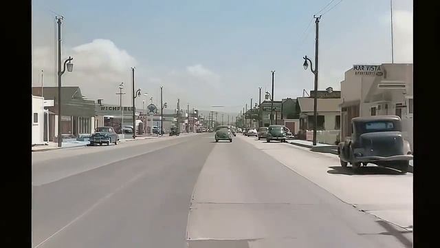 California 1940's, Newport Beach in color [60fps,Remastered] added sound!