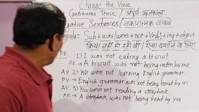 Past Continuous Tense Change The Voice (Negative Sentences) in Hindi | Part 2 | English Grammar