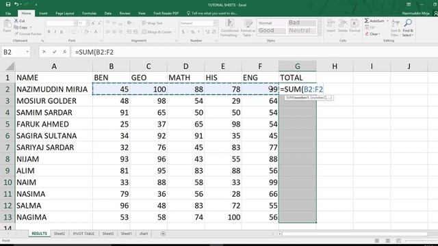MS EXCEL 2016   PART 110 - AUTO SUM