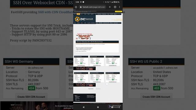 crear cuenta ssh websocket