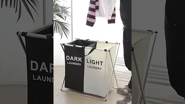 Корзина для белья складная с 3 отсеками Laundry Basket