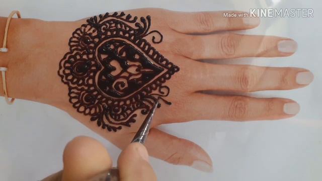 Love Mehndi design | Tutorial Henna art design | Beautiful Heart Henna design