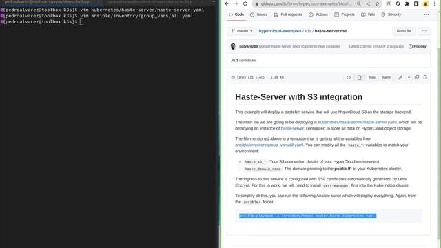 Haste server Kubernetes deployment on HyperCloud