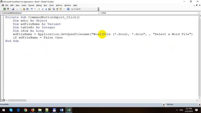 How to Import Data from Word Table into Excel with VBA