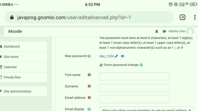 Adding a Single User in the Course inside Gnomio Website