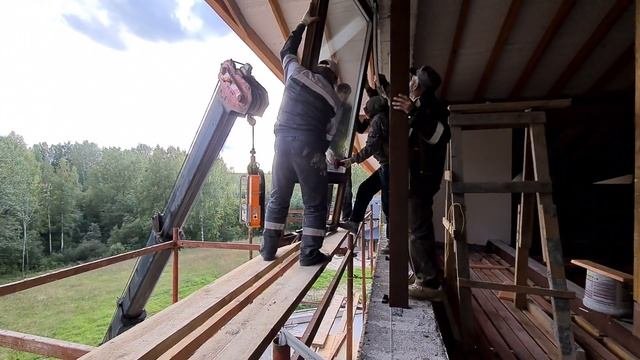 Монтаж деревянных оконных конструкций в доме в п.Воейково