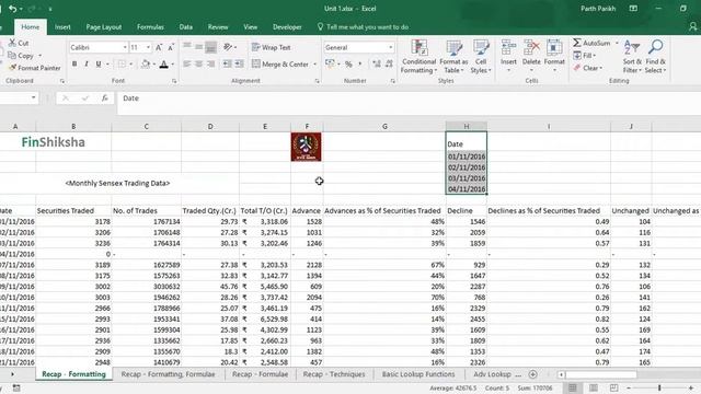 Excel for Managers 2 UNIT 1.1