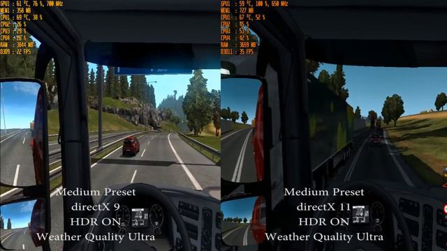Tips/trik meningkatkan fps di game Euro truck simulator 2 || Perbandingan directX 9 vs directX 11 |