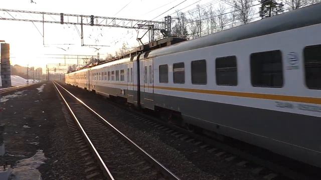 Электропоезд ЭД4М-0503 (ЦППК) скоростной пригородный поезд "РЭКС" №7063 Пл. 3-х вокзалов - Крутое.