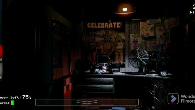 пытаюсь выжить в фнаф 1 (увидели глюки golden Freddy)
